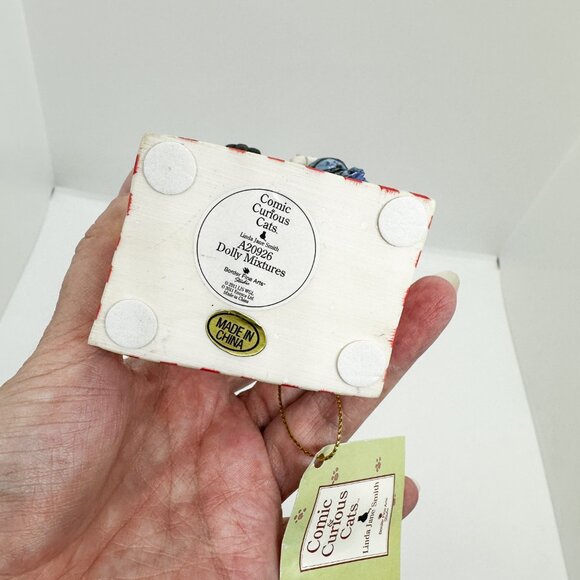 Comic Curious Cats Black White Cat Candy Cane Stripe Red Baker Holiday Birthday - Picture 6 of 8